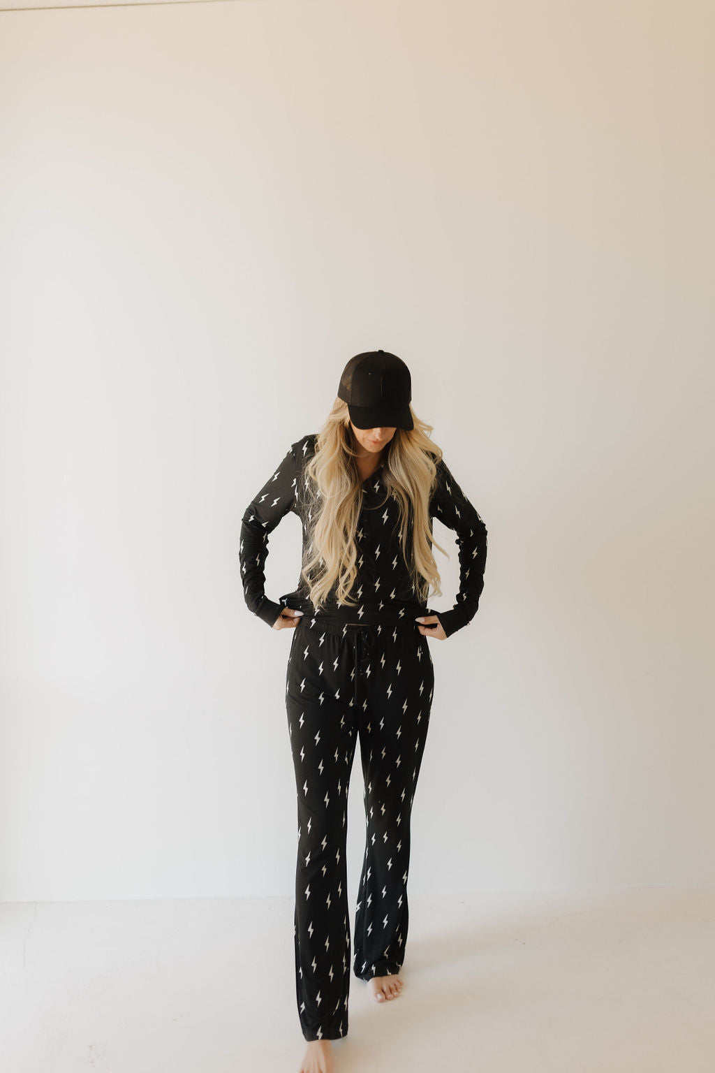 Midnight Lightning Bolt | Women's Bamboo Pajama | Milk & Baby