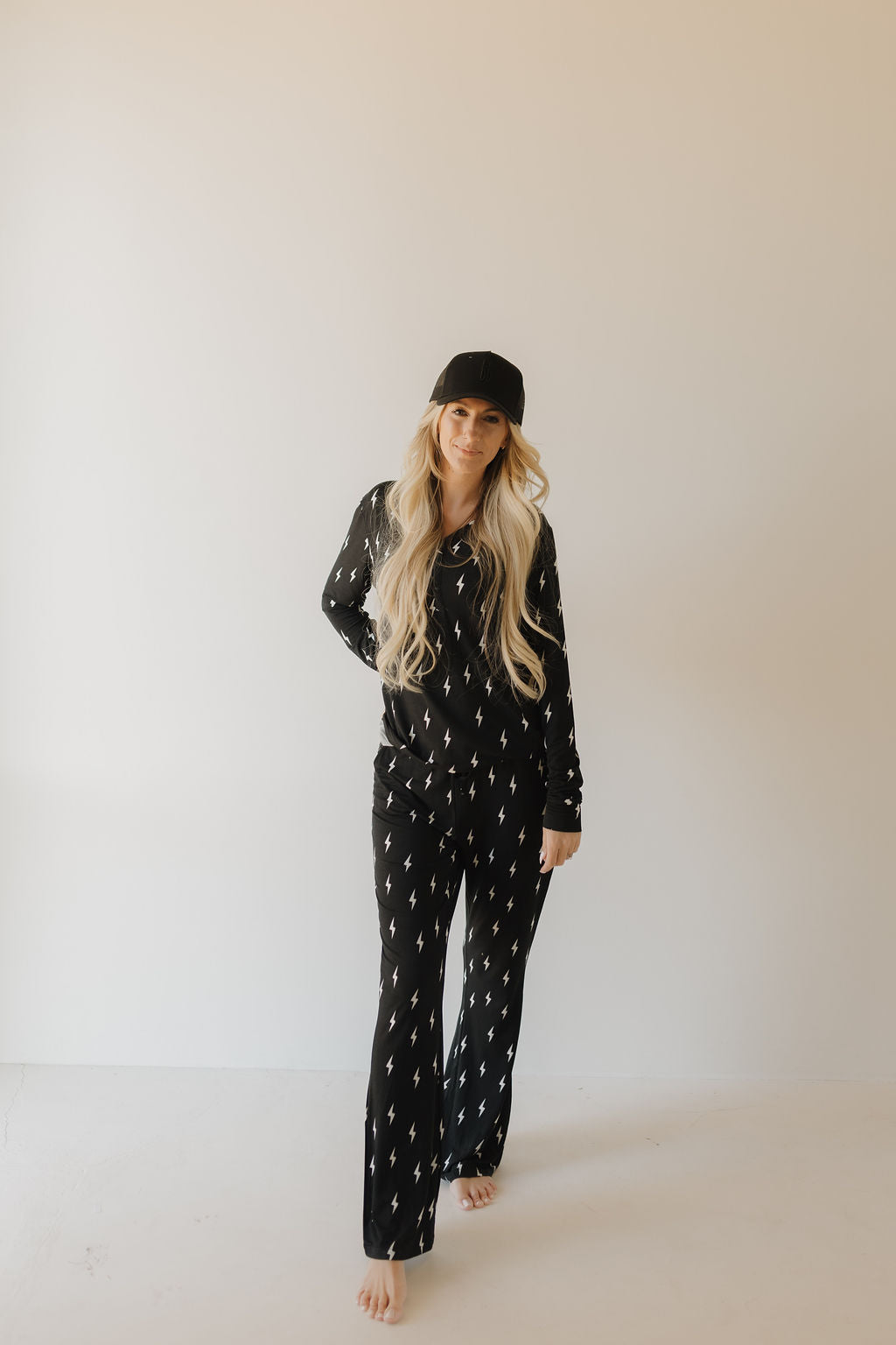 Midnight Lightning Bolt | Women's Bamboo Pajama | Milk & Baby