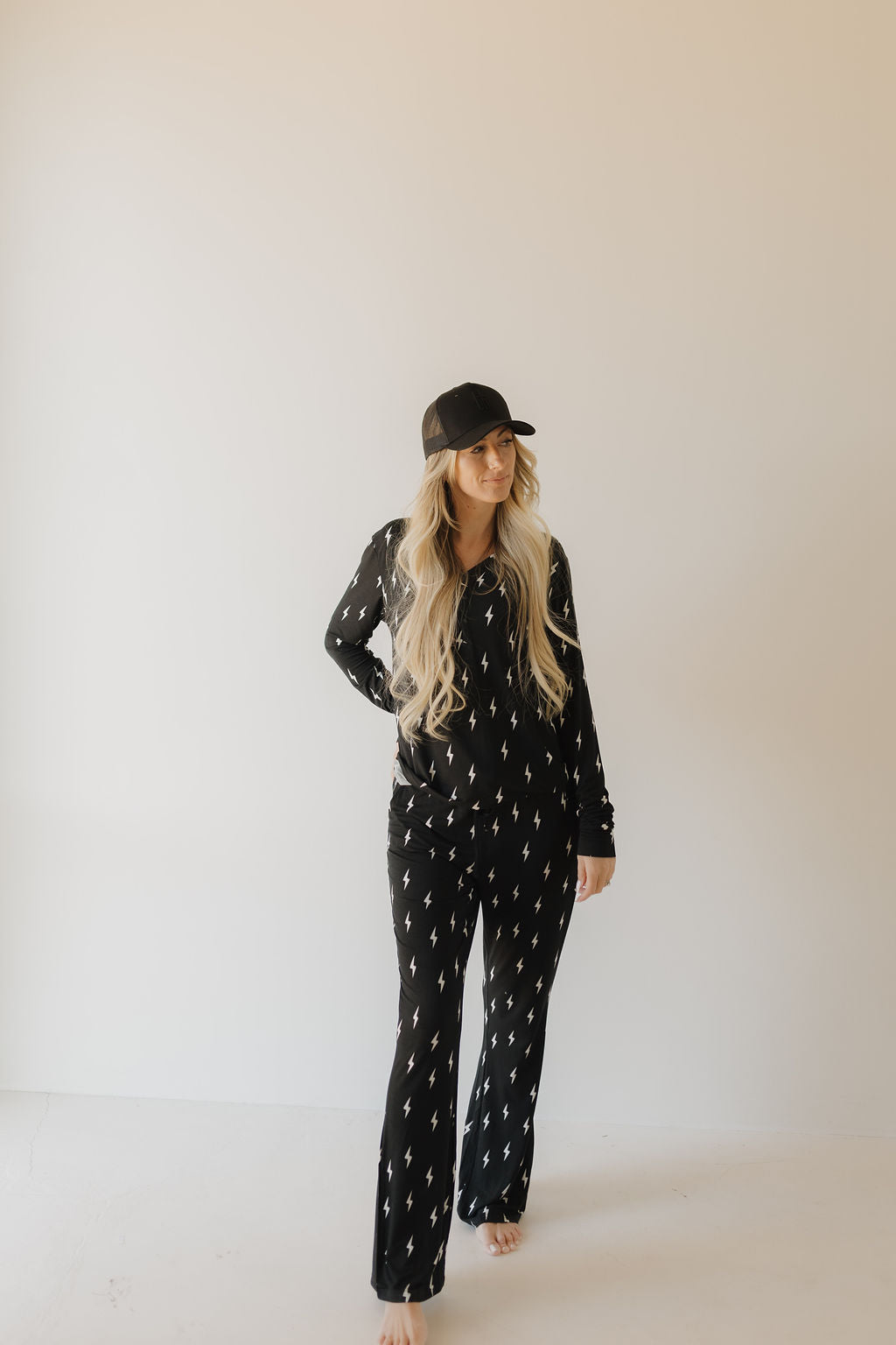 Midnight Lightning Bolt | Women's Bamboo Pajama | Milk & Baby