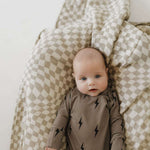 Brown & Black Lightning Bolt | Bamboo Knotted Gown Milk & Baby