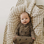 Brown & Black Lightning Bolt | Bamboo Knotted Gown Milk & Baby