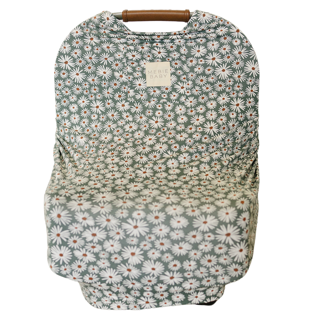 Dark Green Daisy Bamboo Multi-Use Cover | Milk & Baby