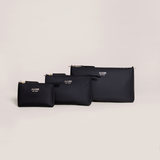 3-Piece Pouch Clutch Purse Set - Black