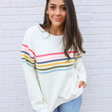 Six Stripe Invisible Zip Breastfeeding Sweatshirt