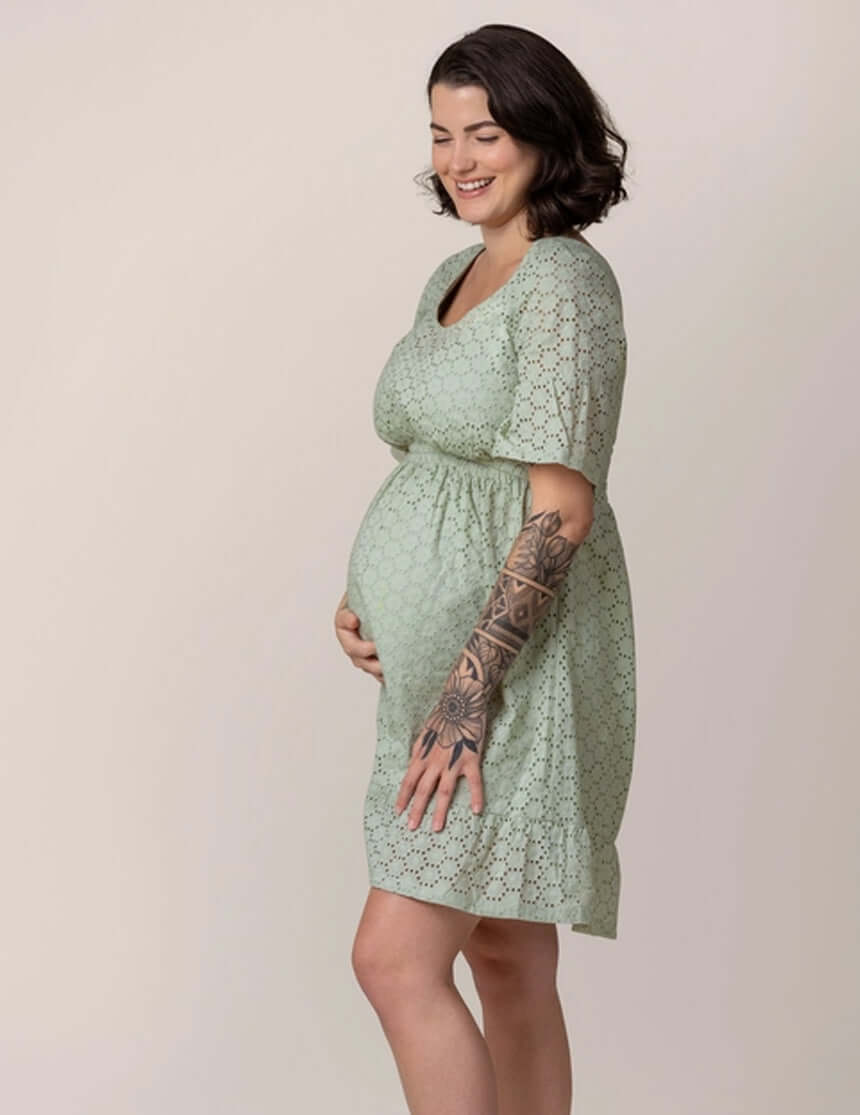 Dahlia Eyelet Maternity & Nursing Dress | Milk & Baby