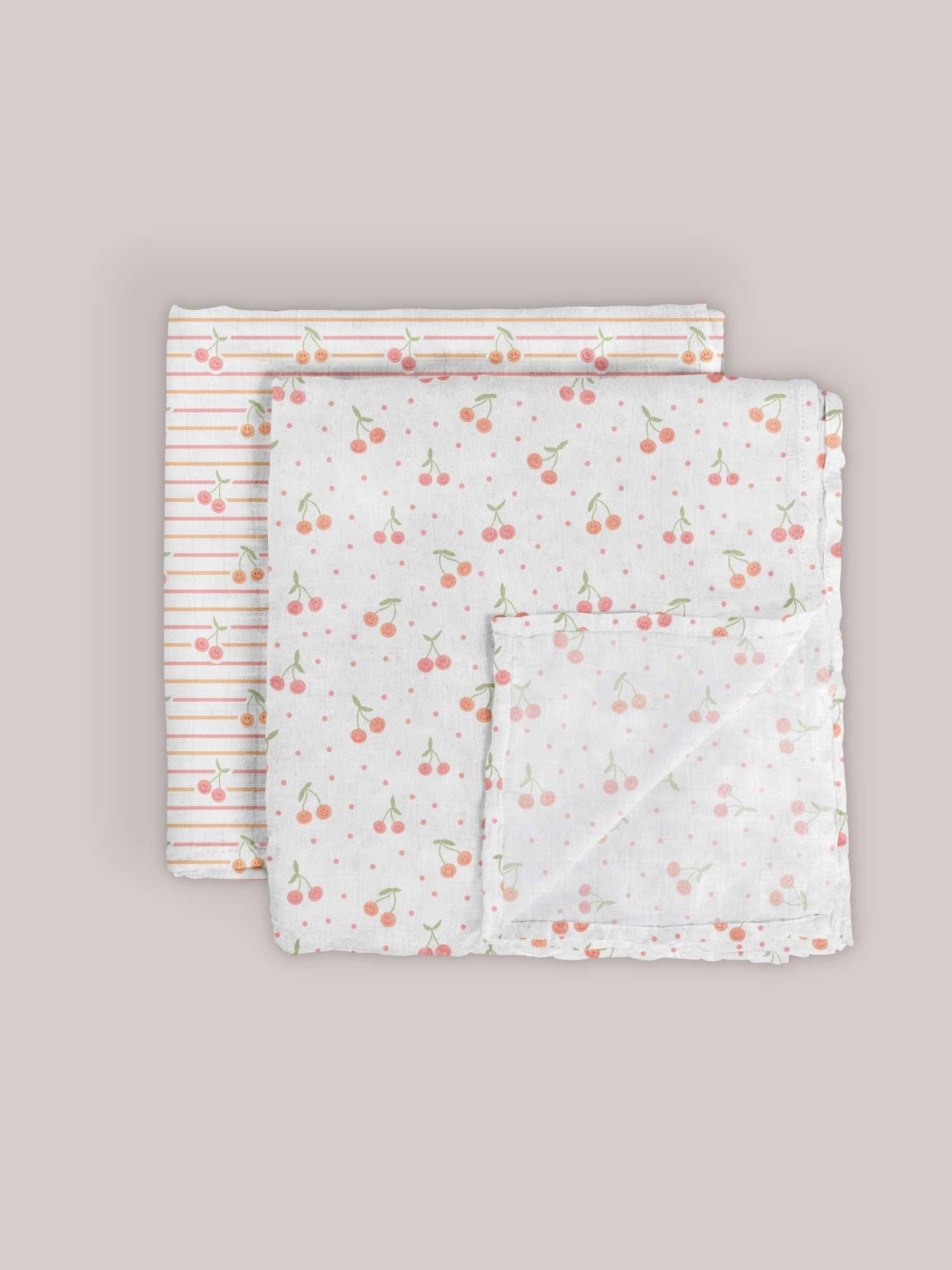 Swaddle Blanket Set | Cherry Cute by Doodle By Meg Milk & Baby