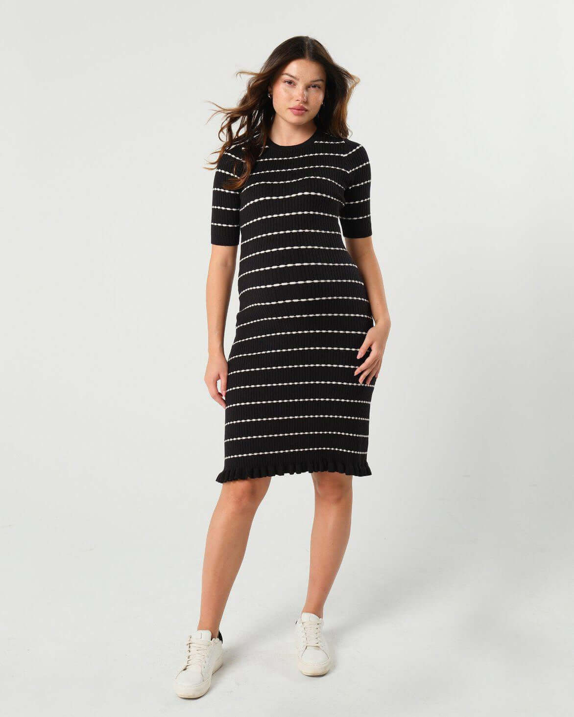 Louie Striped Knit Maternity & Nursing Dress | Milk & Baby