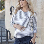 Leonie Maternity/Nursing Navy Stripe Top Milk & Baby