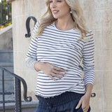 Leonie Maternity/Nursing Navy Stripe Top Milk & Baby