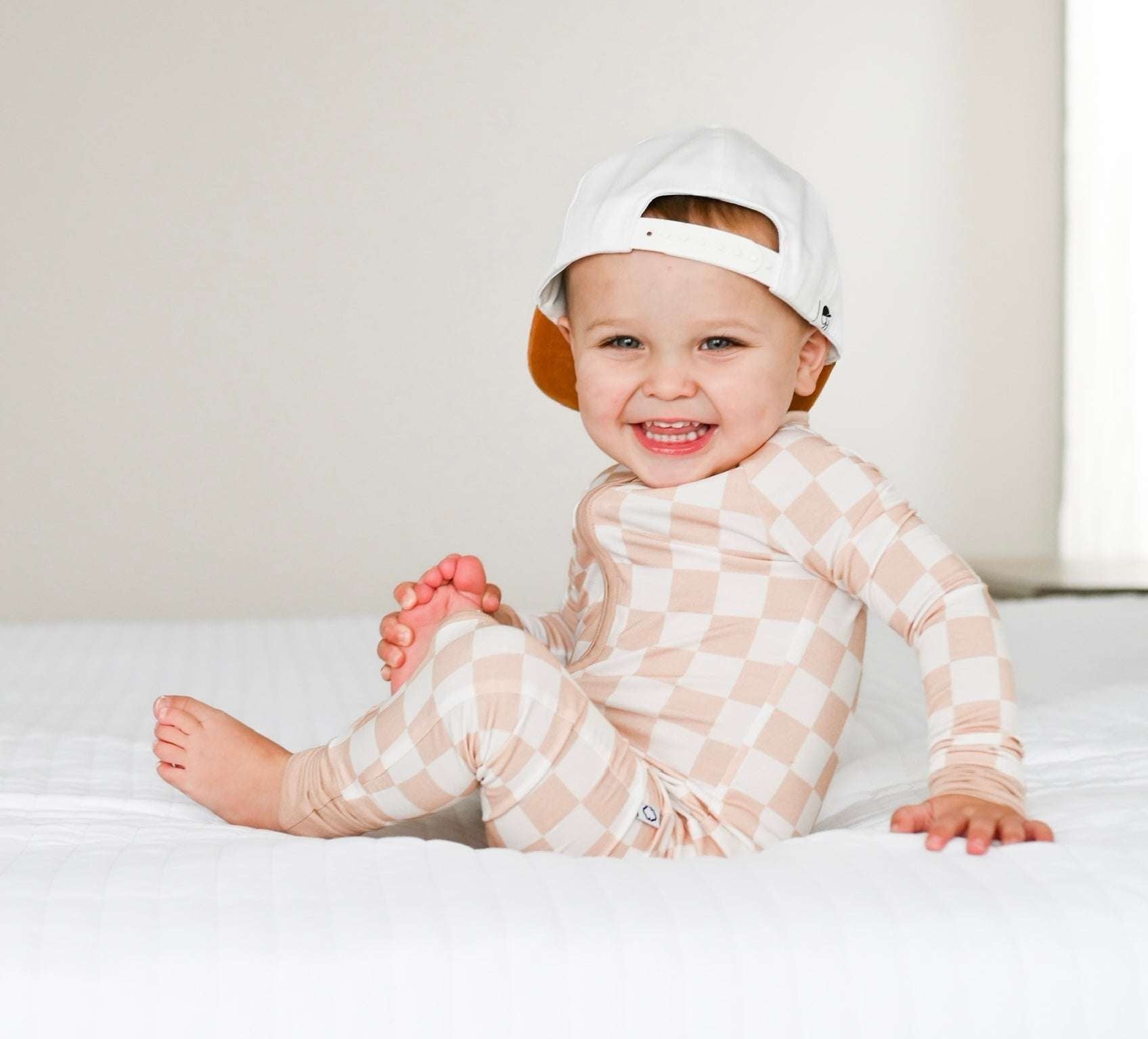 Sandy Checkers Dream Romper Milk & Baby