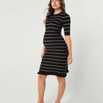 Louie Striped Knit Maternity & Nursing Dress | Milk & Baby