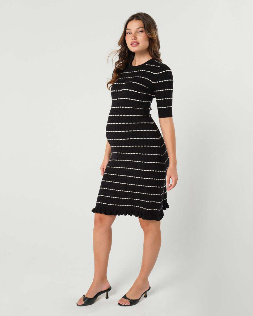 Louie Striped Knit Maternity & Nursing Dress | Milk & Baby