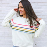 Six Stripe Invisible Zip Breastfeeding Sweatshirt