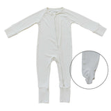 Cream Ribbed Bamboo Zipper Milk & Baby