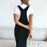 Patty Overall Dress in Black