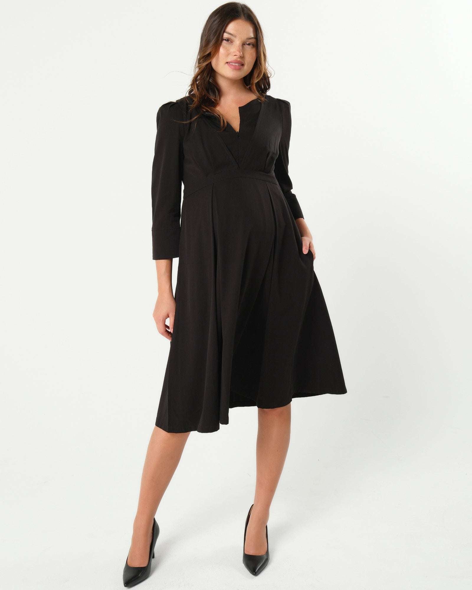 Sarah Empire Maternity & Nursing Dress in TENCEL (Regular & Petite)