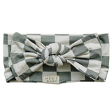 Light Green Checkered Bamboo Head Wrap | Milk & Baby