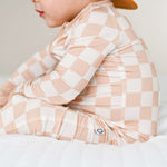 Sandy Checkers Dream Romper Milk & Baby