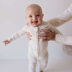 Just Smile | Bamboo Zip Pajamas Milk & Baby