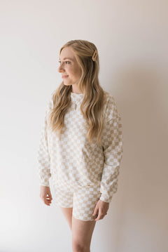 Chai Checkerboard | Long Sleeve Short Set