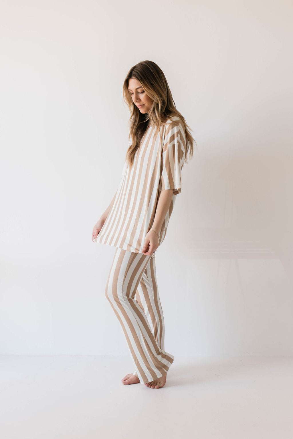 Kal Stripe | Nursing Friendly Pajamas Milk & Baby