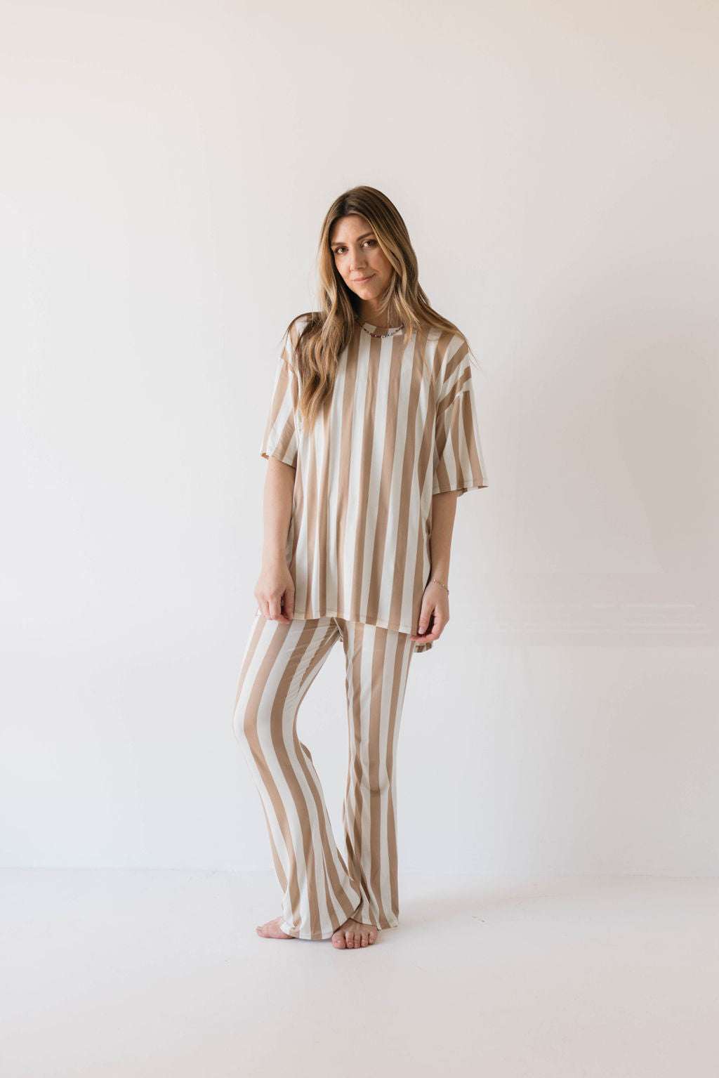 Kal Stripe | Nursing Friendly Pajamas Milk & Baby