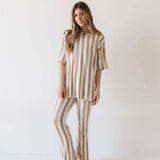 Kal Stripe | Nursing Friendly Pajamas Milk & Baby