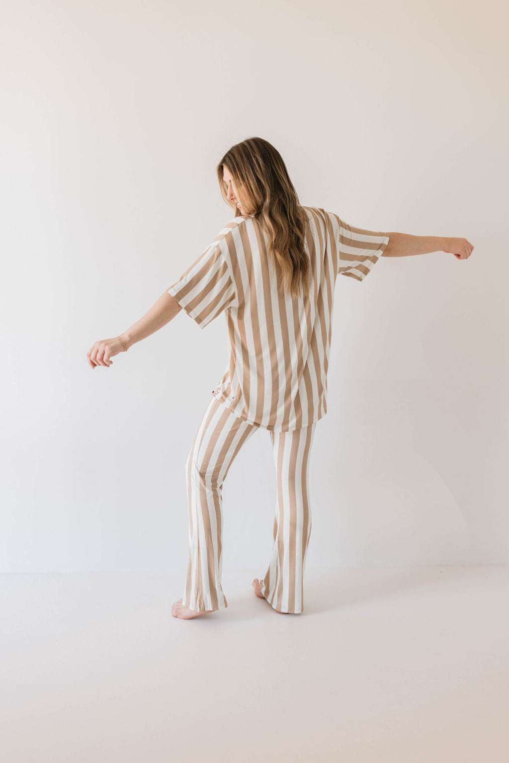 Kal Stripe | Nursing Friendly Pajamas Milk & Baby