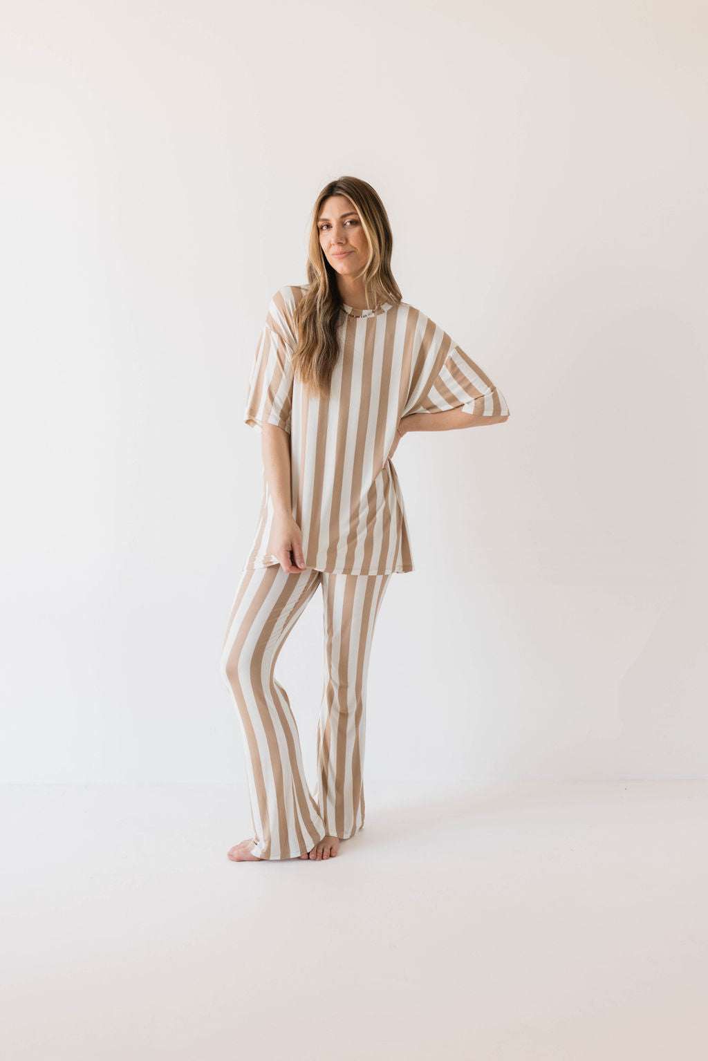 Kal Stripe | Nursing Friendly Pajamas Milk & Baby