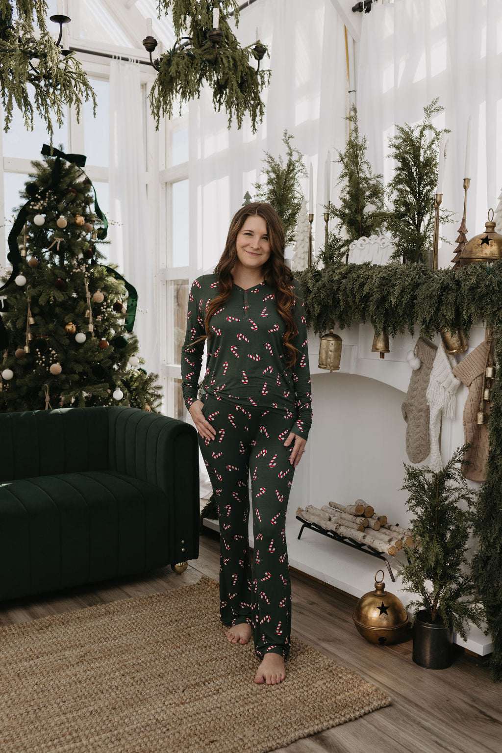 Candy Cane Lane | Women's Bamboo Pajamas Milk & Baby