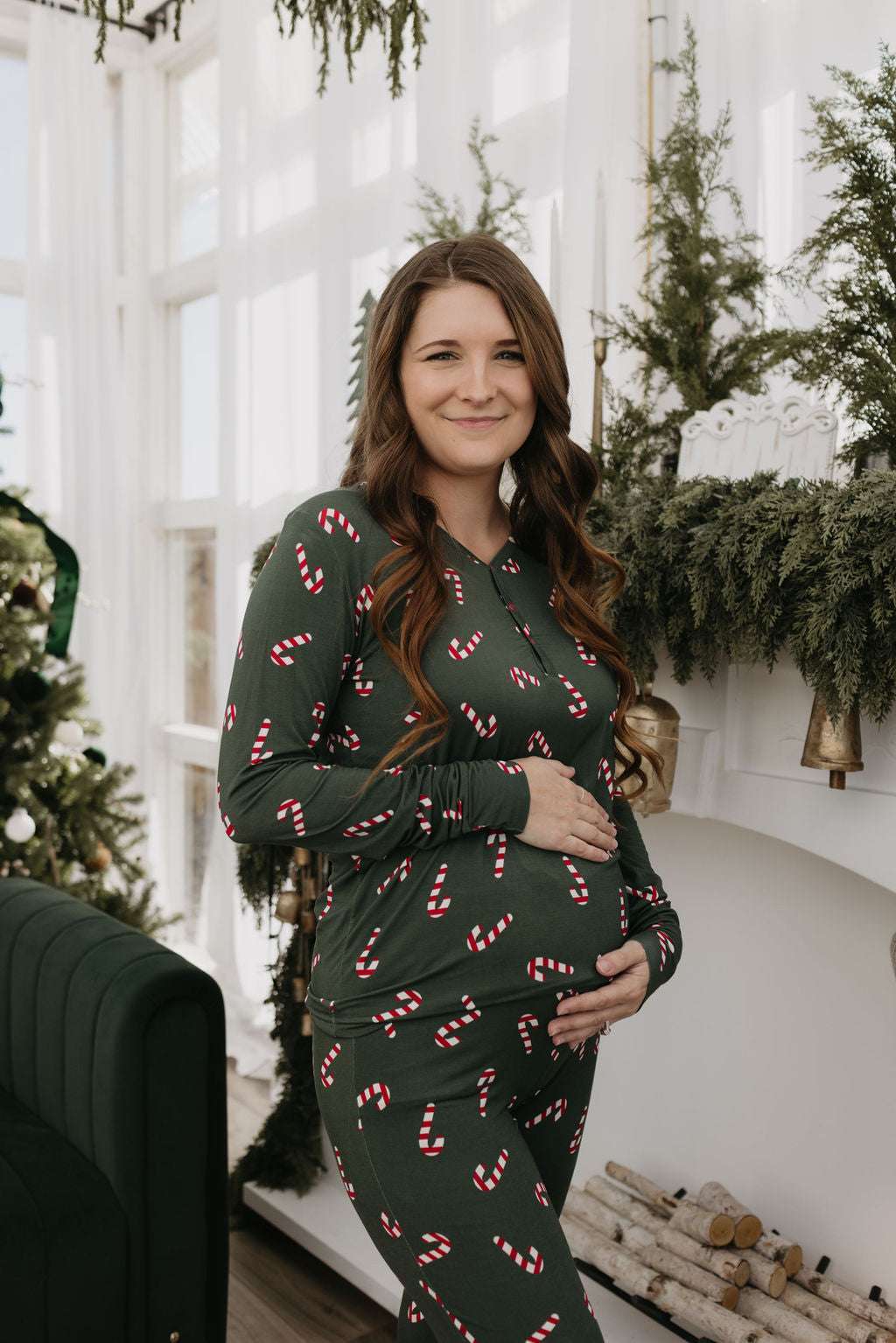 Candy Cane Lane | Women's Bamboo Pajamas Milk & Baby