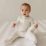 Just Smile | Bamboo Zip Pajamas Milk & Baby