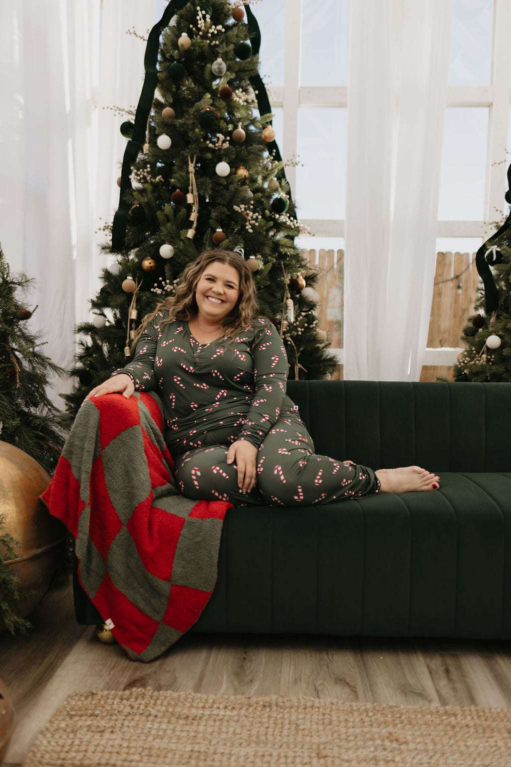 Candy Cane Lane | Women's Bamboo Pajamas Milk & Baby