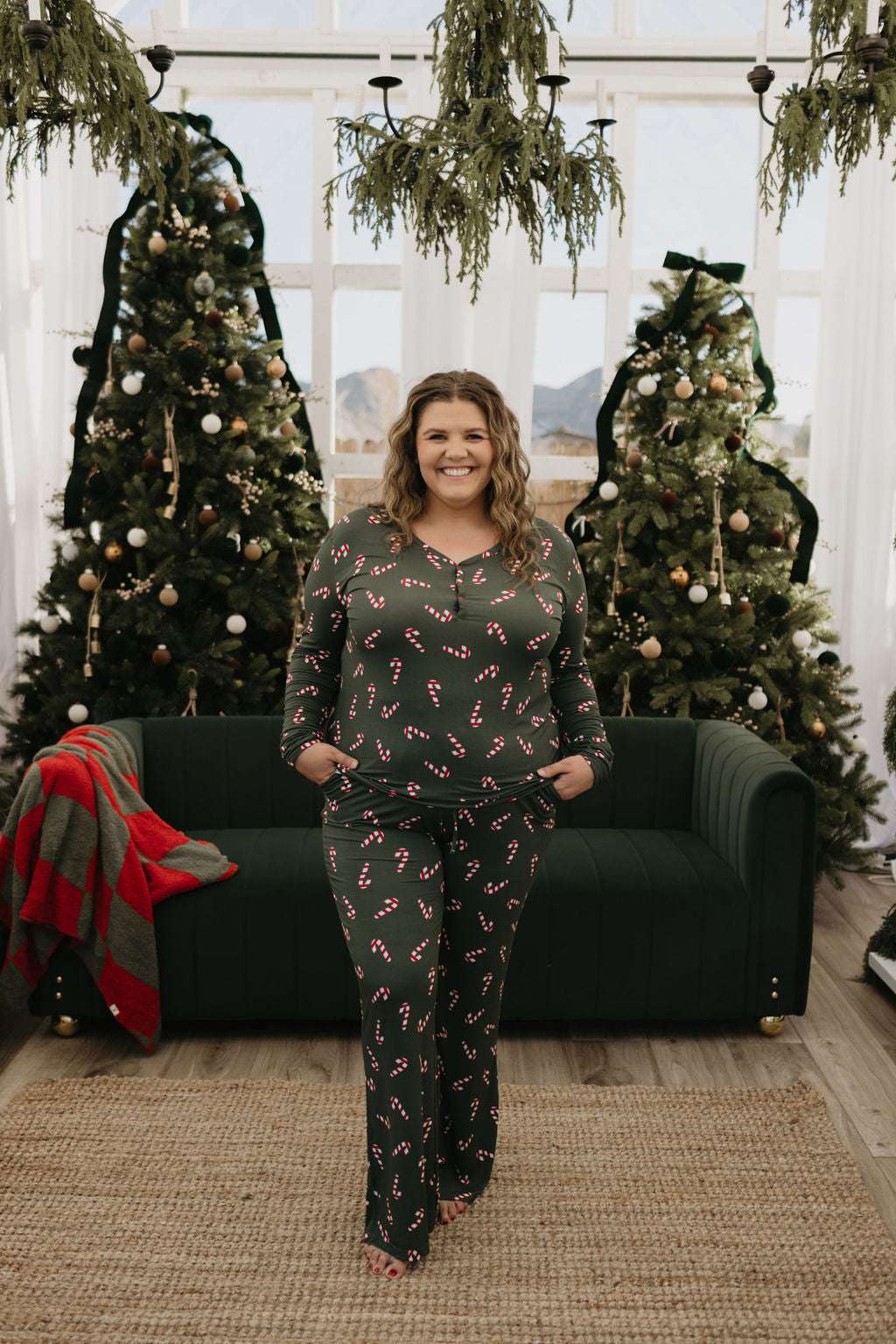 Candy Cane Lane | Women's Bamboo Pajamas Milk & Baby