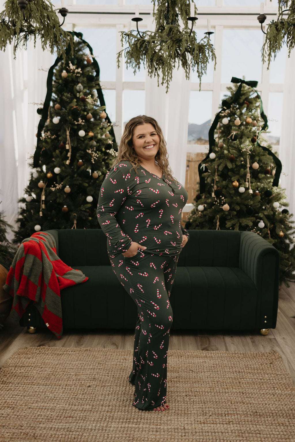 Candy Cane Lane | Women's Bamboo Pajamas Milk & Baby