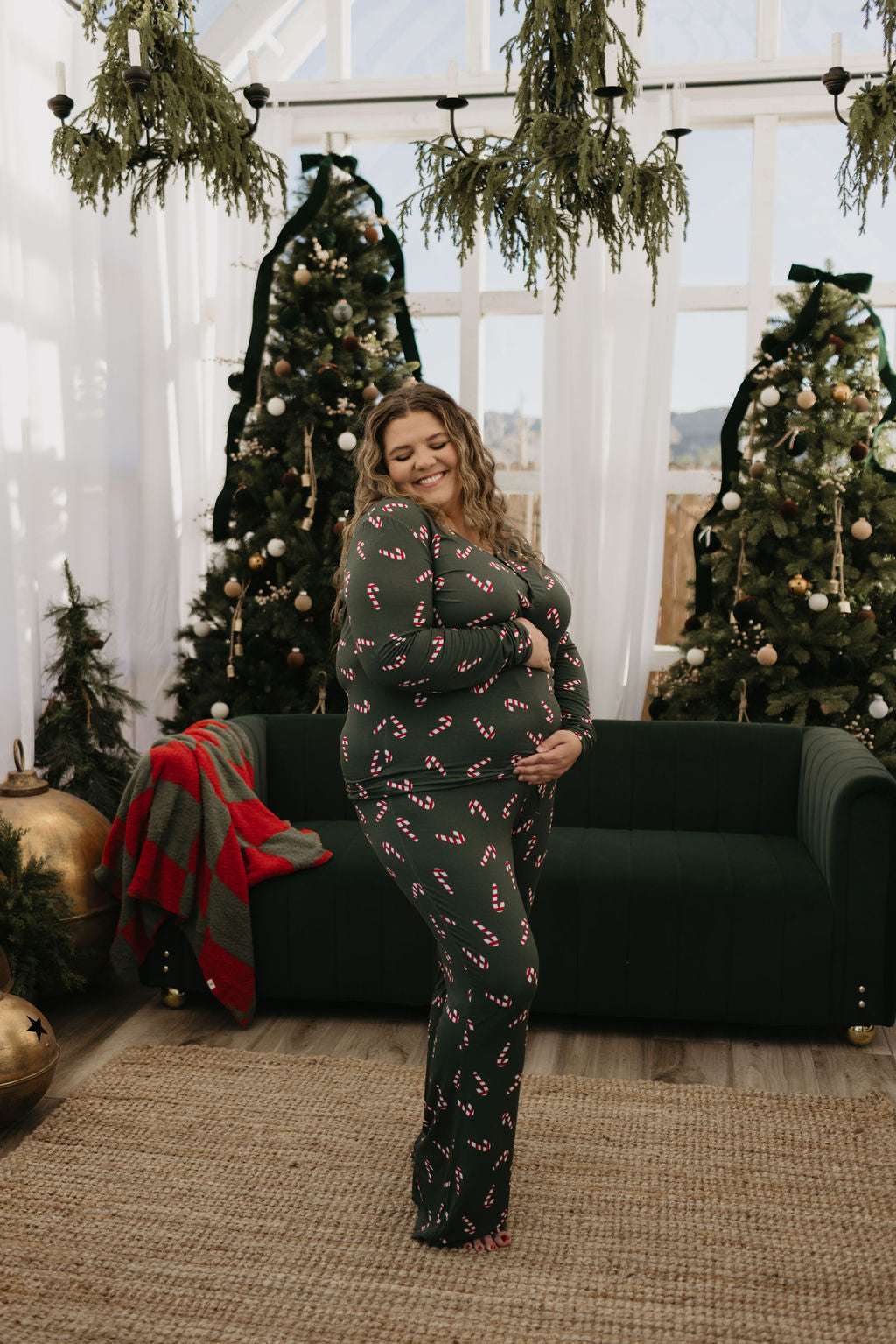 Candy Cane Lane | Women's Bamboo Pajamas Milk & Baby