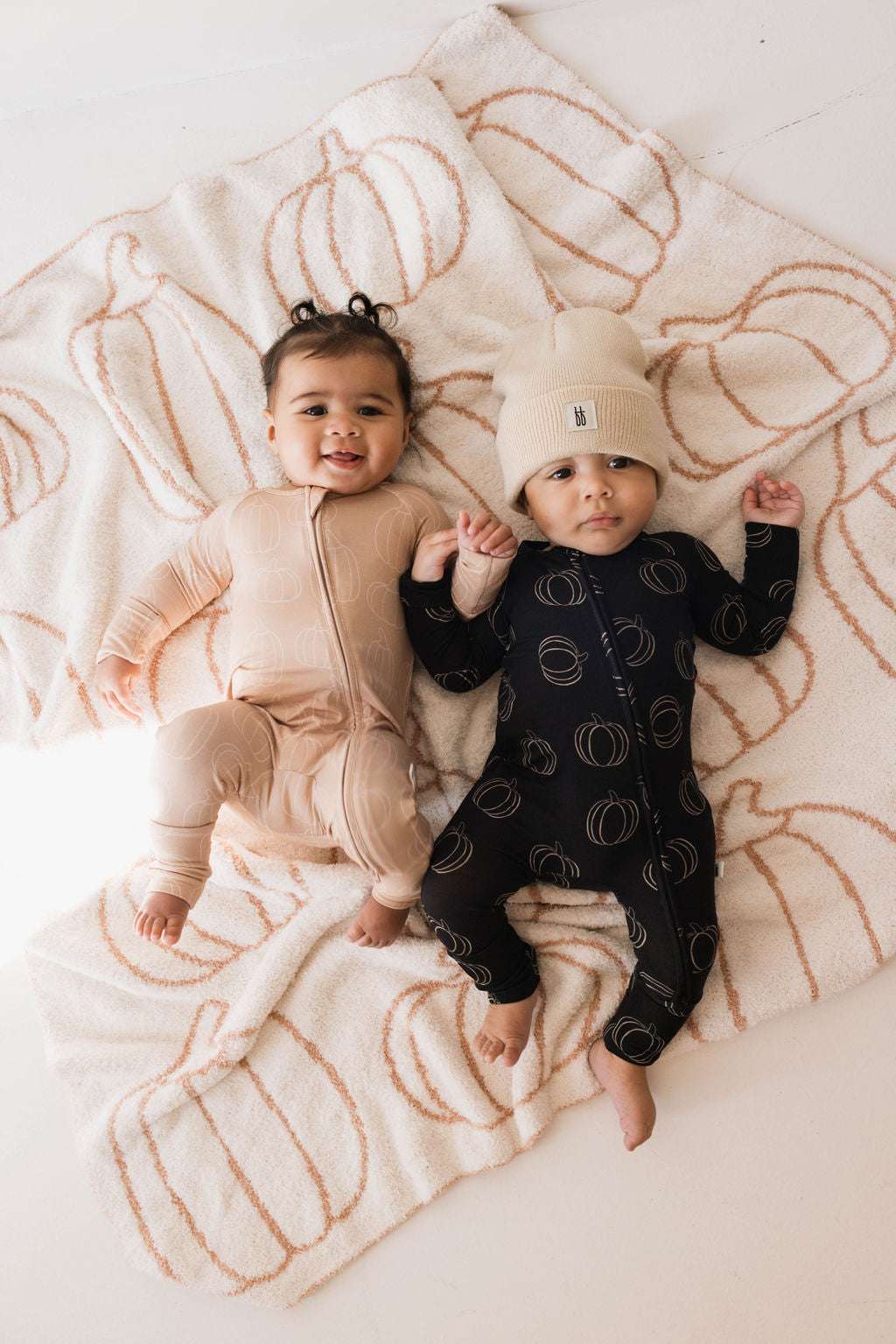 Midnight Pumpkin | Bamboo Zip Pajamas Milk & Baby