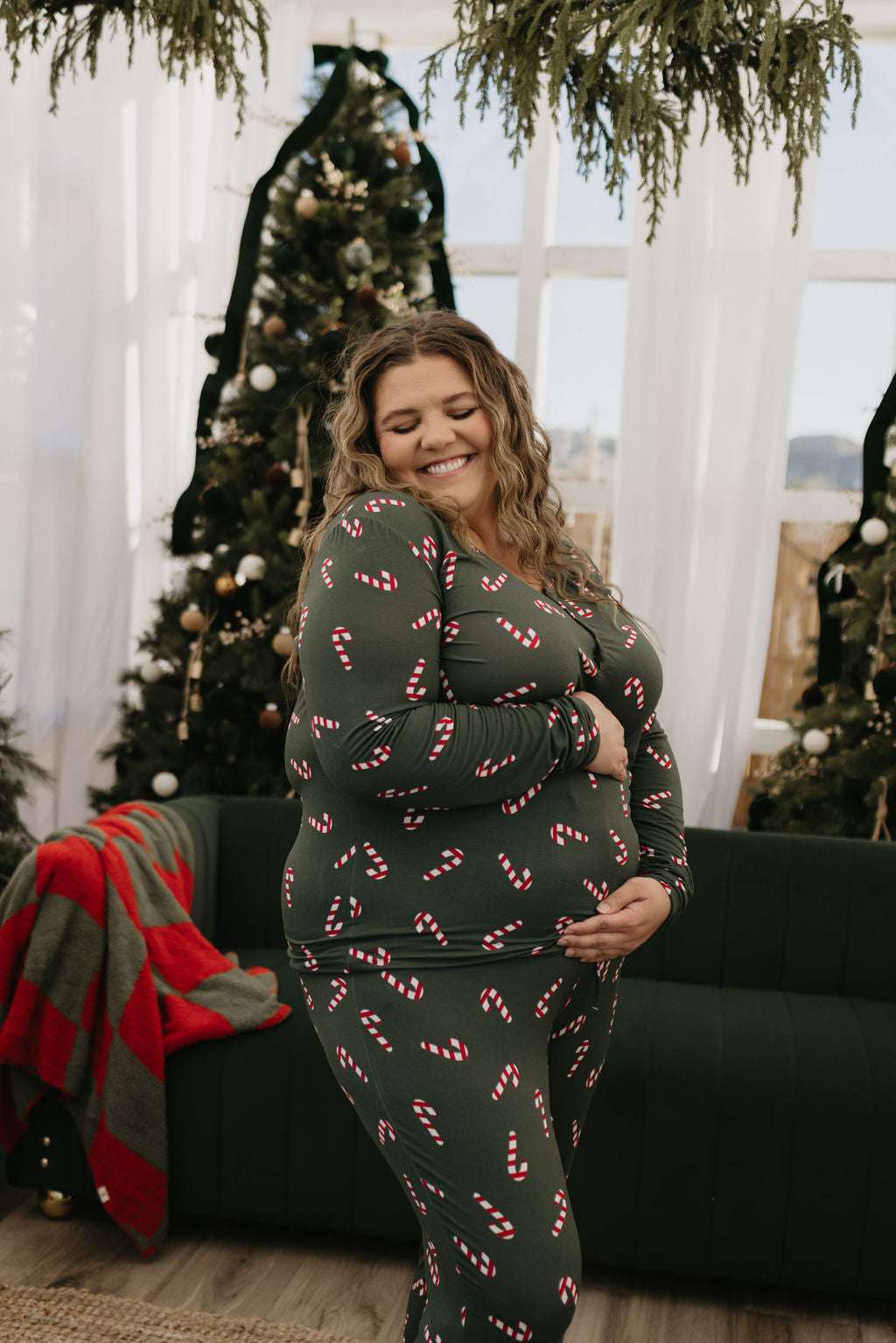 Candy Cane Lane | Women's Bamboo Pajamas Milk & Baby