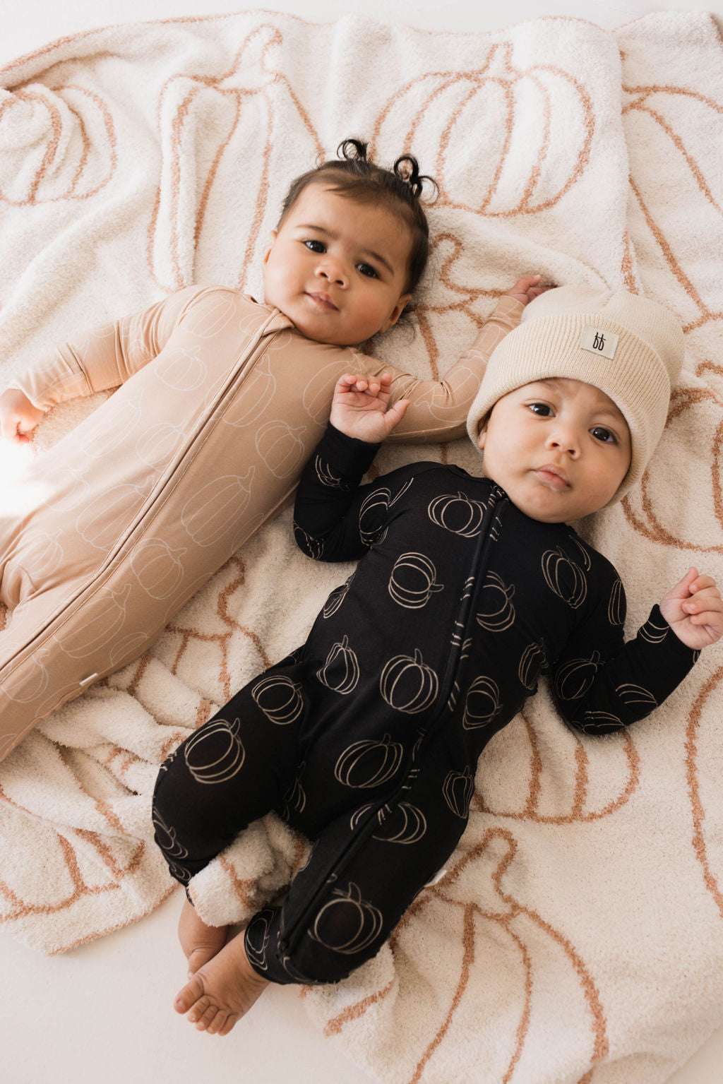 Midnight Pumpkin | Bamboo Zip Pajamas Milk & Baby