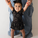 Midnight Pumpkin | Bamboo Ruffle Romper | Midnight Pumpkin