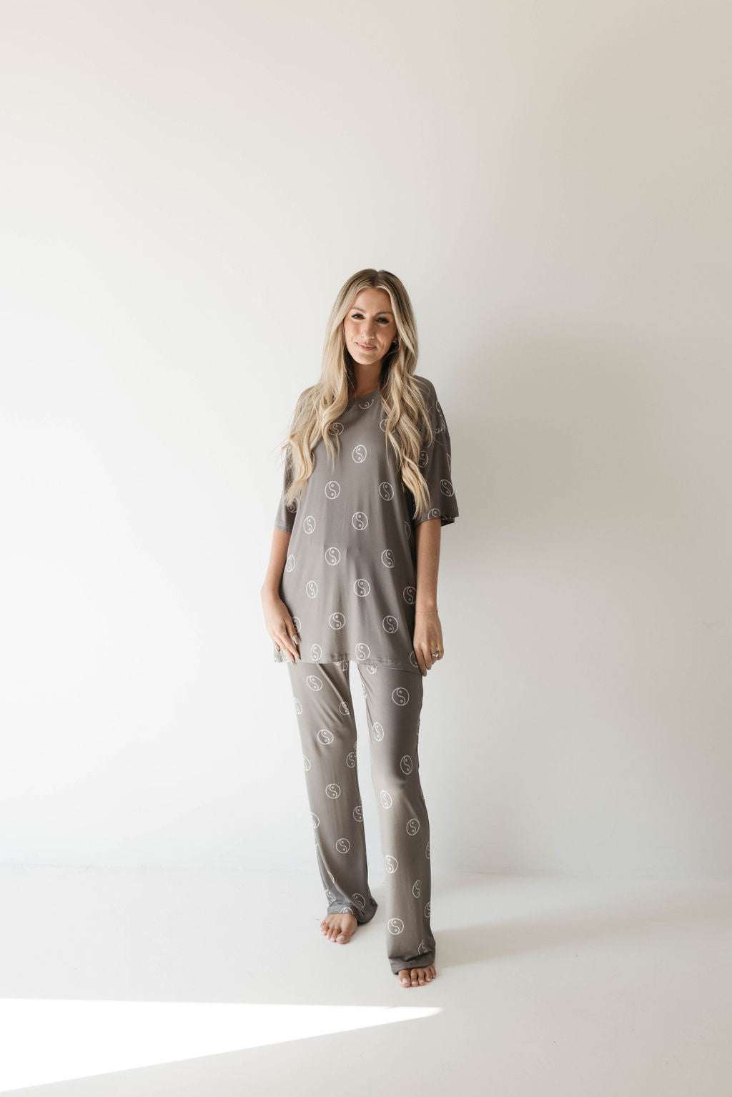 Sage Yin Yang | Short Sleeve Women's Bamboo Pajamas | Milk & Baby 