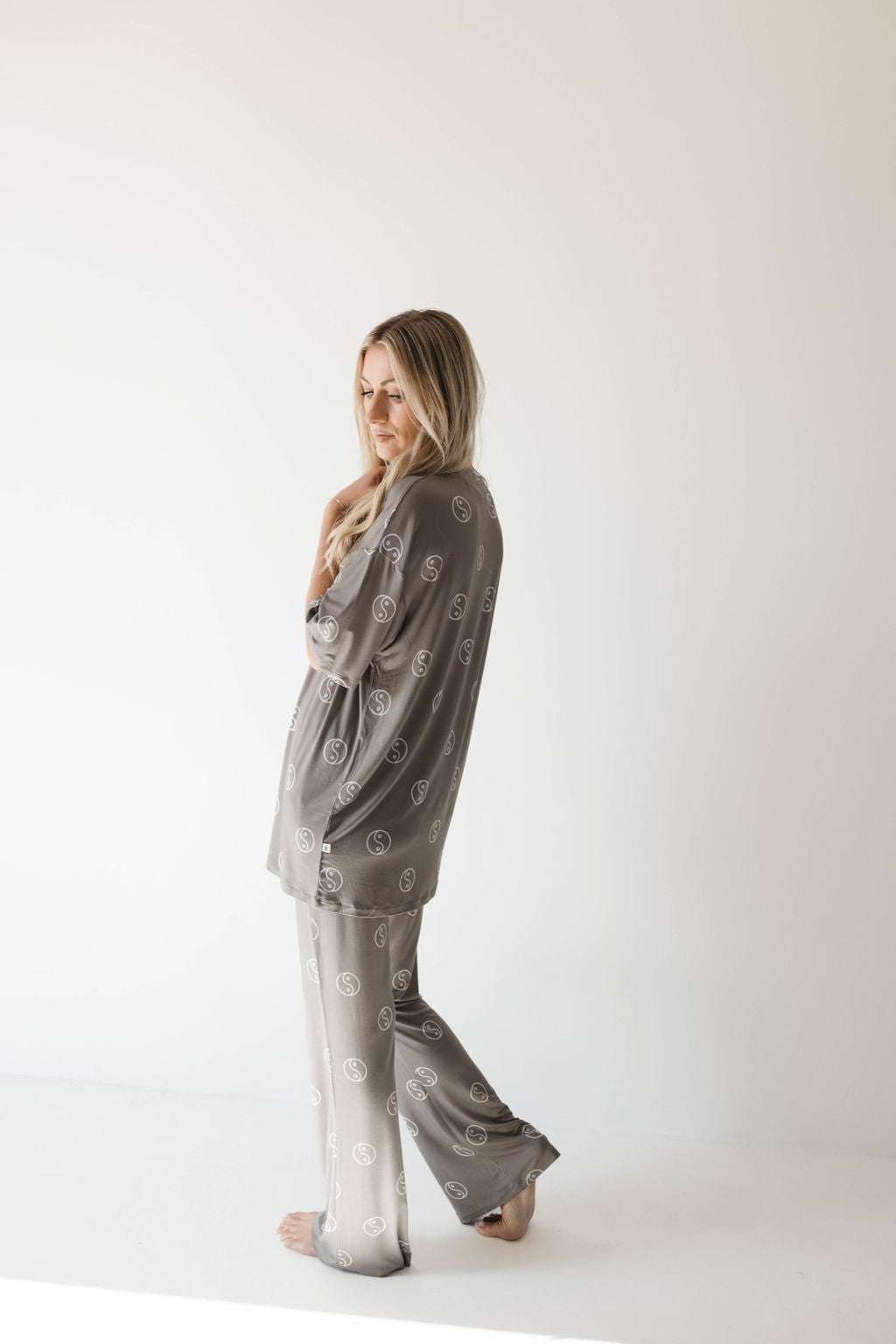 Sage Yin Yang | Short Sleeve Women's Bamboo Pajamas | Milk & Baby 