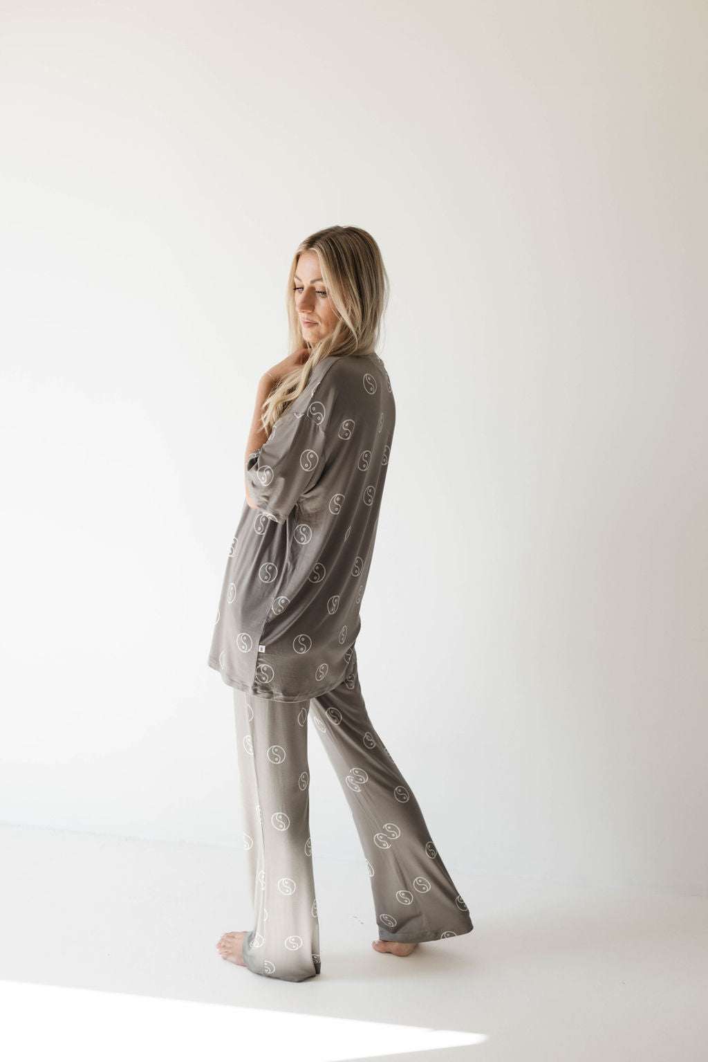 Sage Yin Yang | Short Sleeve Women's Bamboo Pajamas | Milk & Baby 