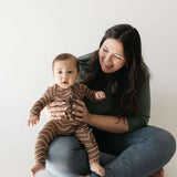 Static Waves | Bamboo Zip Pajamas Milk & Baby