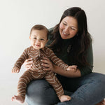 Static Waves | Bamboo Zip Pajamas Milk & Baby