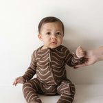 Static Waves | Bamboo Zip Pajamas Milk & Baby