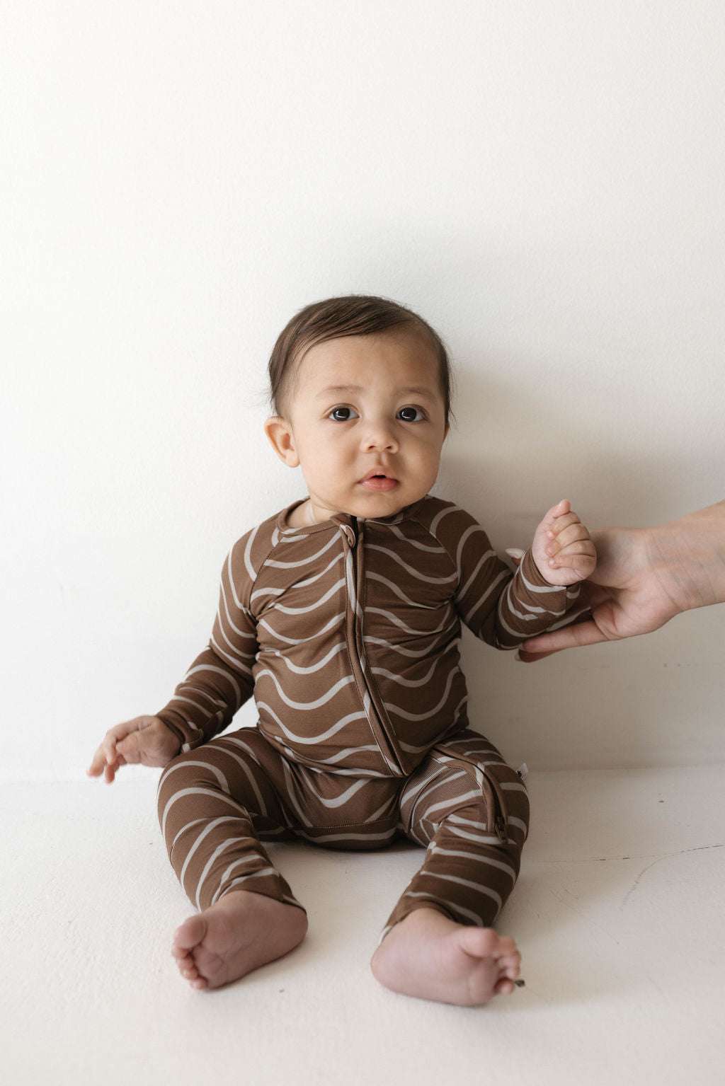 Static Waves | Bamboo Zip Pajamas Milk & Baby