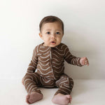 Static Waves | Bamboo Zip Pajamas Milk & Baby