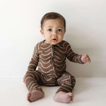 Static Waves | Bamboo Zip Pajamas Milk & Baby