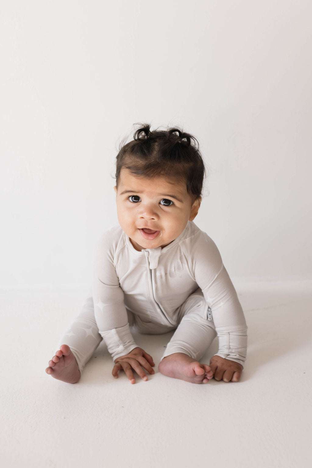 Sparkle! | Bamboo Zip Pajamas Milk & Baby